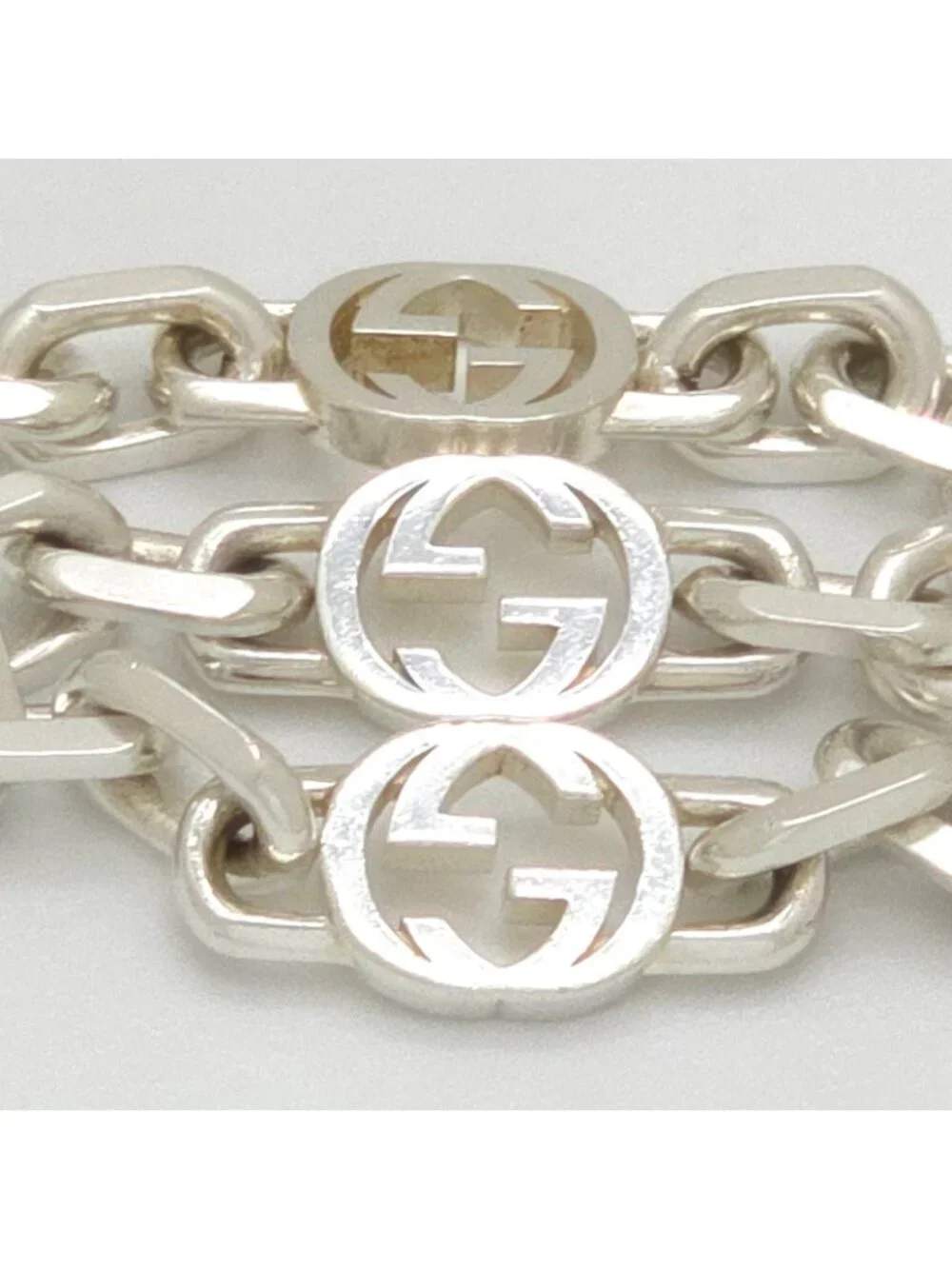 Gucci Interlocking Chain Bracelet 19.3 Shiny Finish Sterling Silver Box